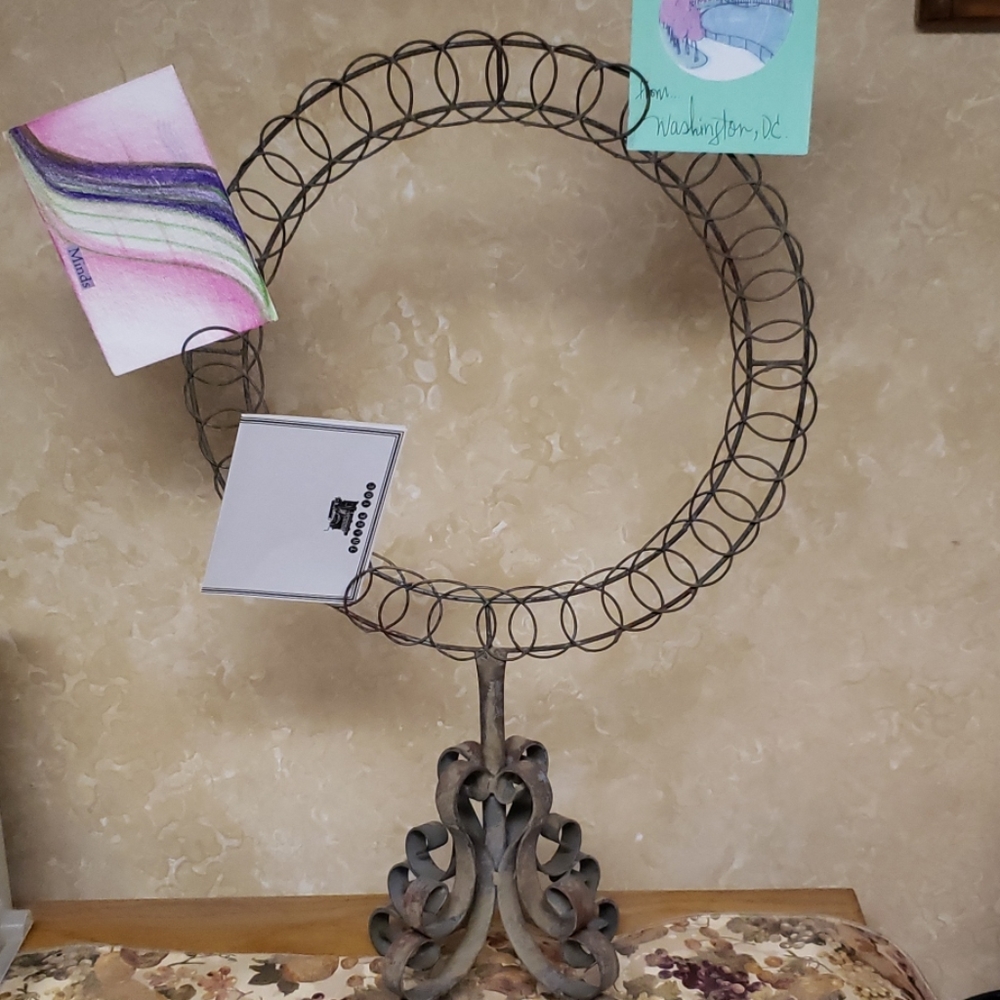 Metal card holder decor